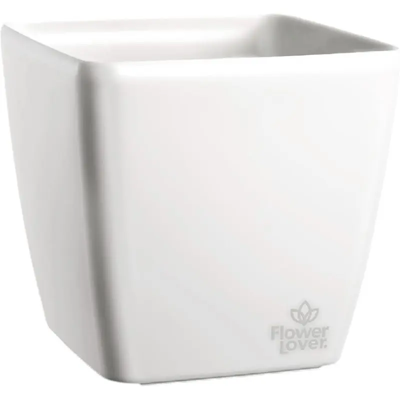 Вазон Plastkon Quadrato 25x25x24 Flower Lover білий (4114082055)
